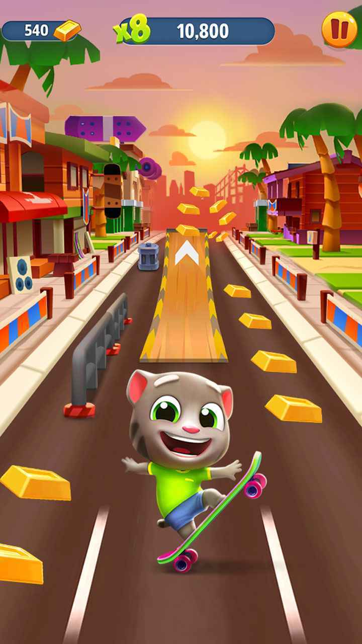 汤姆猫跑酷免广告得奖励游戏绿色版图2